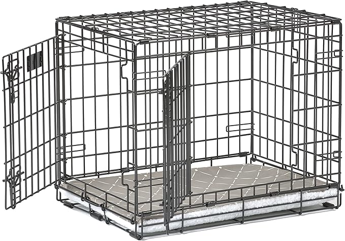 MidWest Homes for Pets Quiet Time Reversible Crate Pan Cover 24' Mushroom Diamond/Fleece, Small