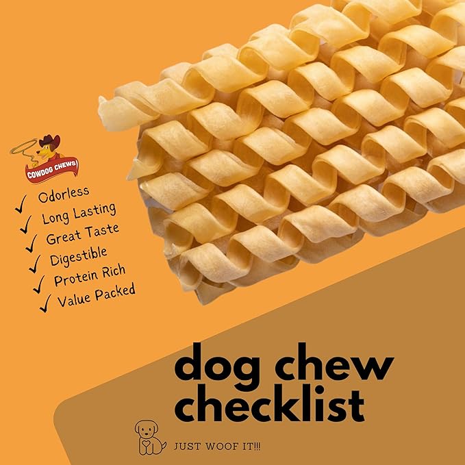 Natural Large Collagen Springs Dog Treats 5-7" (10 Pack)- Long-Lasting Alternative to Rawhide & Bully Sticks,Great for Teething and Aggressive chewers.