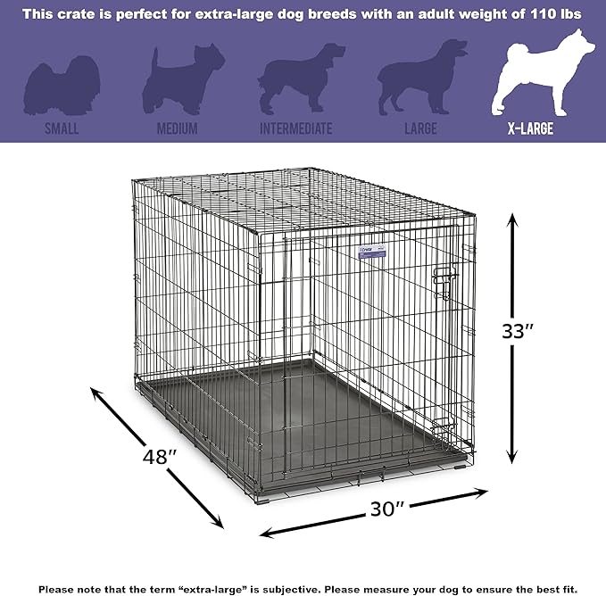 MidWest Homes for Pets Newly Enhanced Single & Double Door iCrate Dog Crate, Includes Leak-Proof Pan, Floor Protecting Feet, Divider Panel & New Patented Features