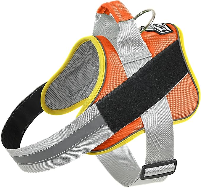 Bolux Dog Harness, No-Pull Reflective Dog Vest, Breathable Adjustable Pet Harness with Handle for Outdoor Walking - No More Pulling, Tugging or Choking (X-Small (Pack of 1), Orange Yellow)