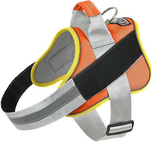 Bolux Dog Harness, No-Pull Reflective Dog Vest, Breathable Adjustable Pet Harness with Handle for Outdoor Walking - No More Pulling, Tugging or Choking (X-Small (Pack of 1), Orange Yellow)