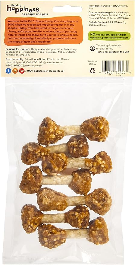 Pet 'n Shape Duck 'n Rice Dumbbells Dog Treats - 3 Ounce