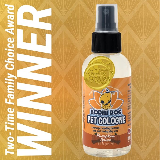 Bodhi Dog Natural Dog Cologne (Pumpkin Spice) - Premium Scented Deodorizing Pet Perfume with Conditioner for Dogs & Cats - Keeps Pets Fresh & Clean - Gentle and Safe Formula, Made in USA (4 Fl Oz)