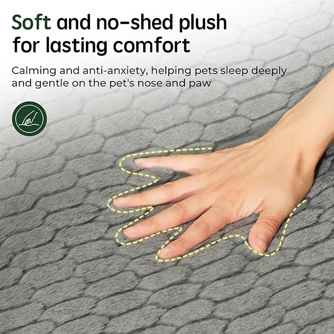 BALANCE Orthopedic Dog Bed, Egg Crate Foam Dog Couch for Pet Sleeping, Pet Sofa with Removable Washable Cover & Nonskid Bottom, Comfy Dog Bed for Extra Large Dog, Grey