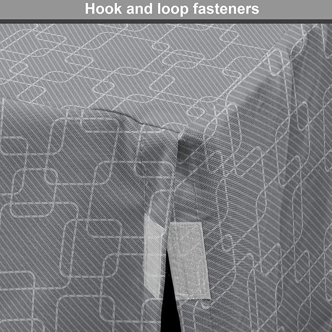 Ambesonne Geometric Dog Crate Cover, Interlinking Round Edged Squares Forming Tileable Pattern, Easy to Use Pet Kennel Cover for Cats & Medium Dogs, 24 Inch, Pearl Grey