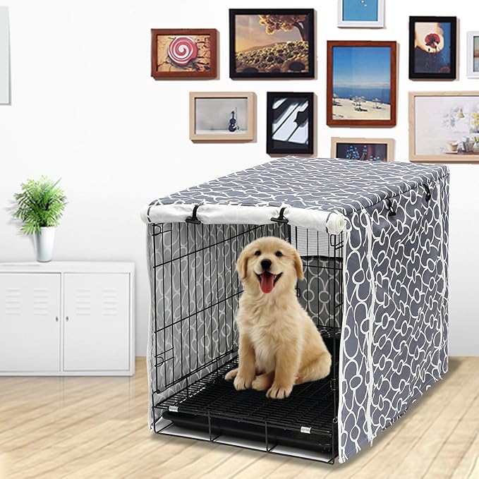 Dog Crate Cover Kennel Dogs Covers fits Small Medium Large crates cage Heavy Nylon Waterproof soundproof Indoor Outdoor - Cover only - Grey - 30 inch