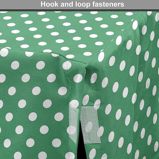 Lunarable Green Dog Crate Cover, Old Fashioned Polka Dot Pattern on Green Background Classical Traditional, Easy to Use Pet Kennel Cover for Medium Large Dogs, 42 Inch, Forest Green White