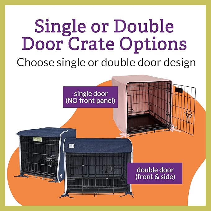 Pet Dreams Dog Crate Cover - Breathable Fabric Kennel Topper for Single-Door Crates, Fits iCrate Dog Cages 18, 24, 30, 36, 42, 48 Inches (Khaki, Medium, 30")
