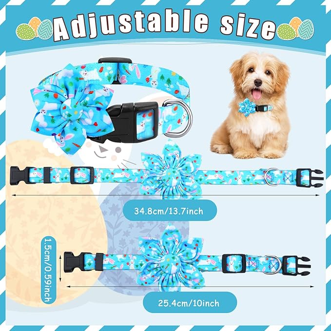6 Pcs Valentine's Day Dog Collar with Flower Adjustable Valentine's Day Loving Heart Printed Collar for Dogs Holiday Safety Buckle Nylon Dog Collar for Female Male Small Medium Large Pet Dogs(Small)