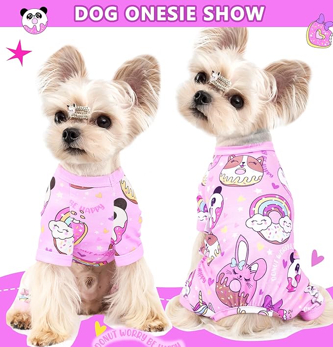 Dog Pajamas Summer Dog Clothes for Small Medium Dogs Boy Girl Doggy Pjs Cute Doggie Onesie Breathable Puppy Clothes Soft Stretchy Cat Pet Outfit (Purple, XX-Large)
