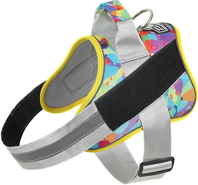 Bolux Dog Harness, No-Pull Reflective Dog Vest, Breathable Adjustable Pet Harness with Handle for Outdoor Walking - No More Pulling, Tugging or Choking (X-Large (Pack of 1), Watercolour)