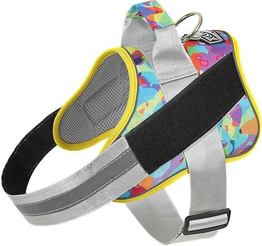 Bolux Dog Harness, No-Pull Reflective Dog Vest, Breathable Adjustable Pet Harness with Handle for Outdoor Walking - No More Pulling, Tugging or Choking (X-Large (Pack of 1), Watercolour)
