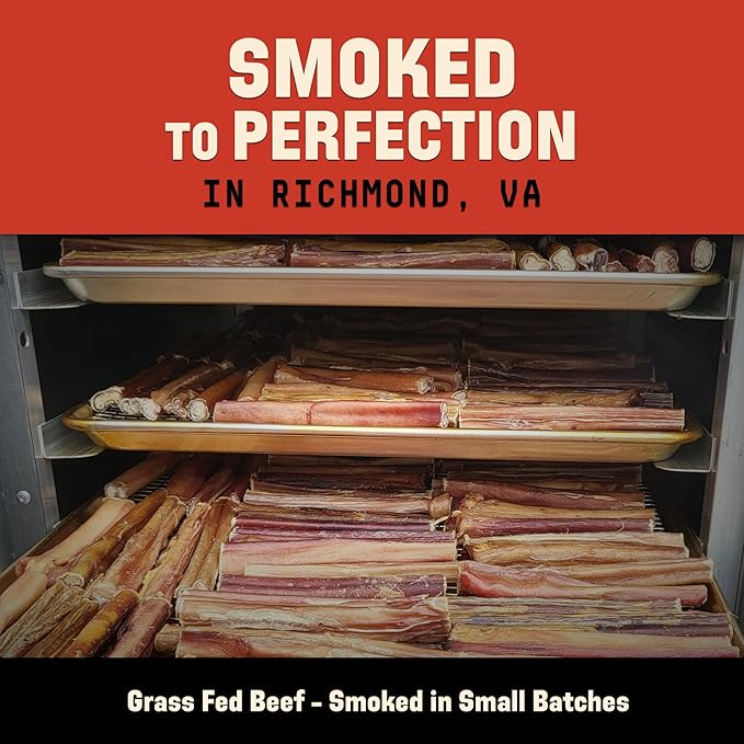 Barkworthies USA Hickory Smoked Beef Trachea 6-inch 3-Pack - Amazing Aroma, Great Taste - Natural Source of Glucosamine & Chondroitin for Hip & Joint Health, High-Protein - Natural Smoked Dog Chews