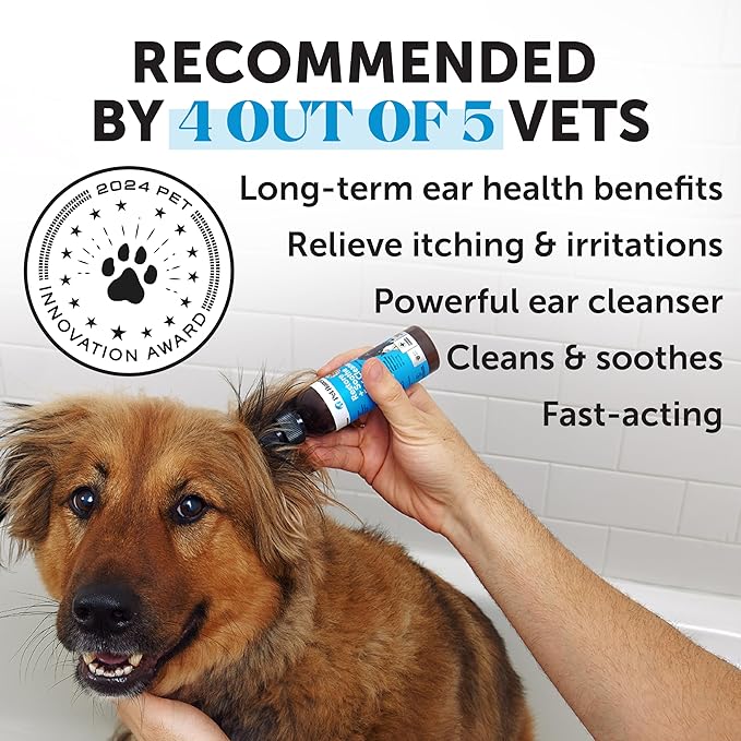 Pet Honesty Restore + Soothe Ear Cleaner for Dogs & Cats, Soothes Itching, Gentle on Sensive Ears, Irritation and Aches (Aloe Vera) - 4oz