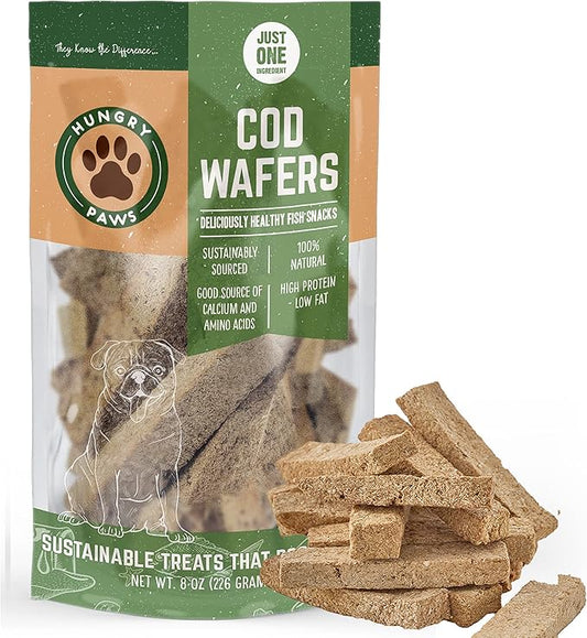 Cod Fish Wafer Dog Training Treats - The Perfect Single Ingredient Omega-3 Rich Snack Dog Food for a Healthy and Active Lifestyle