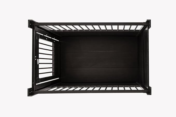 New Age Pet ECOFLEX Dog Crate End Table - Furniture-Style Pet Crate for Crate Trained Dogs - Stainless Steel Tubing & a Latched Closure - 10 Year Manufacturer's Warranty, X-Large, Black