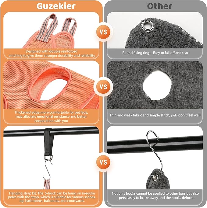 Guzekier Pet Dog Grooming Hammock Harness for Cats & Dogs, Dog Sling for Grooming, Dog Hammock Restraint Bag with Nail Clippers/Trimmer, Nail File, Pet Comb,Ear/Eye Care