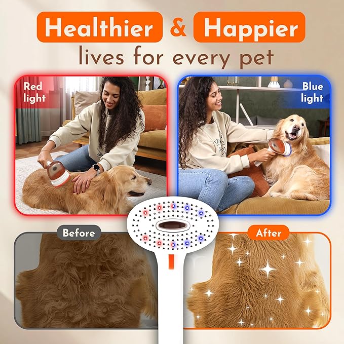 Chichum Series – 3-in-1 Cordless Pet Grooming & Massage Brush with Self-Cleaning, Vacuum Function, and Rechargeable Design for Tangle-Free Coats