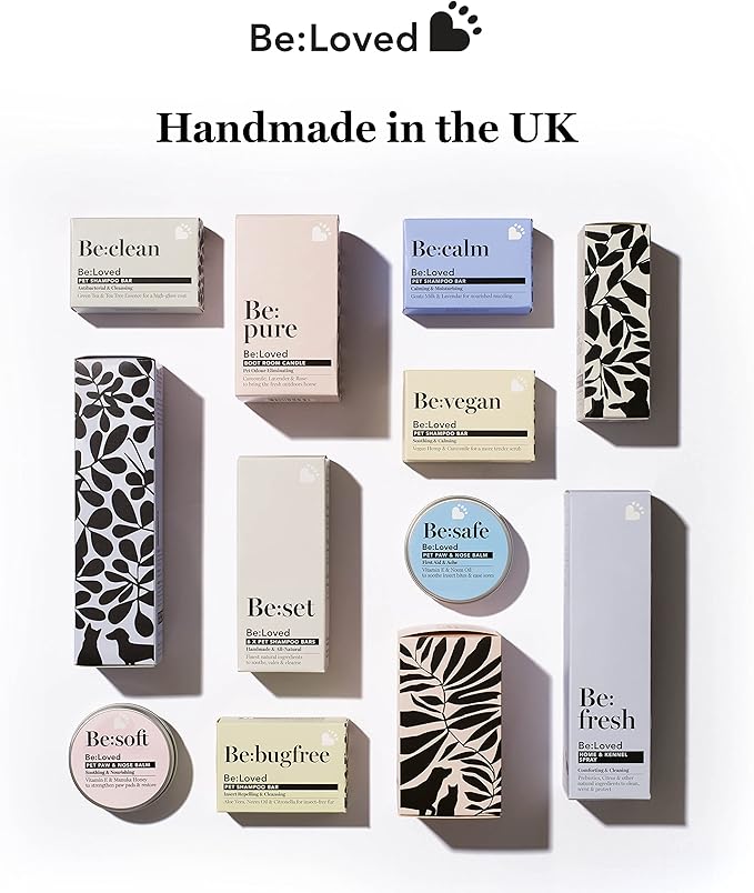 Be:Clean Deep Cleaning Dog Shampoo Bar – 110g – Tea Tree & Green Tea Formula for Glossy Coat & Odor Removal – Natural, Long-Lasting Pet Wash – Approx. 25 Uses