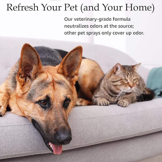 Body Spray for Dogs and Cats - Long Lasting Cat Cologne & Odor Eliminator - Dog Spray Deodorizer Perfume for Grooming & Reducing Static - Sweet Pea & Vanilla Scent - 8 oz, White (PRIM1048)