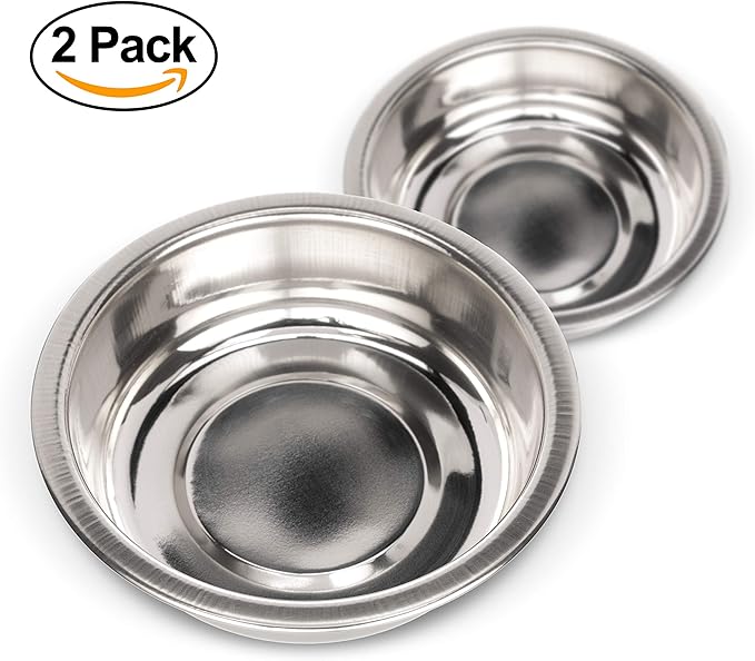 Neater Pet Brands Stainless Steel Dog and Cat Bowls (2 Pack) Neater Feeder Cat Deluxe Extra Replacement Bowl (Metal Food and Water Dish) (1.5 Cup Shallow)