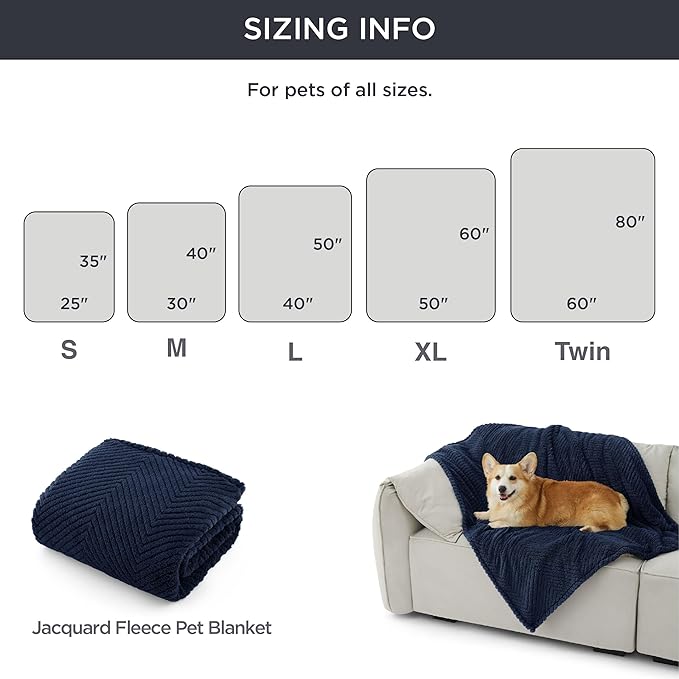 Bedsure Dog Blanket for Large Dogs Washable - Soft Fluffy Puppy Blanket for Bed with Premium 300GSM Coral Fleece, Cozy Calming Cat Blankets for Indoor Cats, Fuzzy Pet Blanket for Couch, Navy, 60x80IN