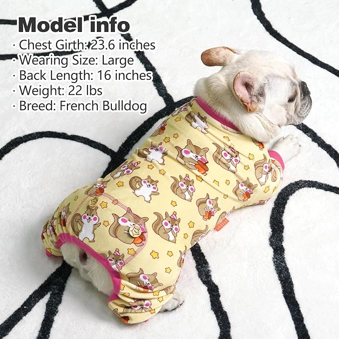 KYEESE Dogs Pajamas for Small DogsSoft Material Stretchable Dog Jammies Cat Pajamas Dog Apparel, Chipmunk, Small