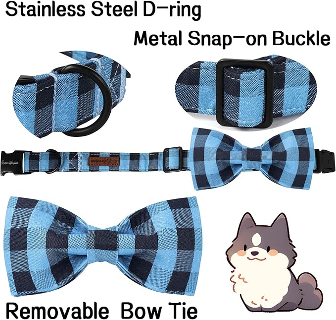 Unique Style Paws Pet Soft &Comfy Bowtie Dog Collar and Cat Collar Pet Gift for Dogs and Cats 6 Size and 7 Patterns