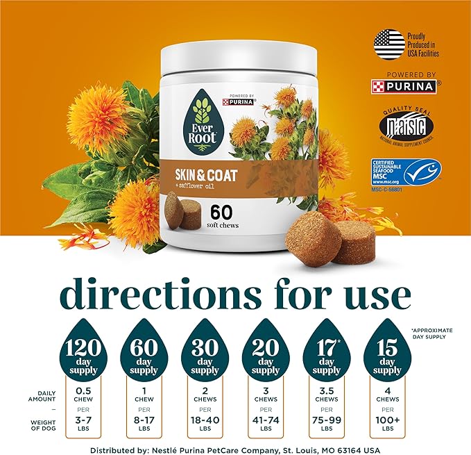 by Purina Skin and Coat Dog Supplements Soft Chews - 10.6 oz. Canister