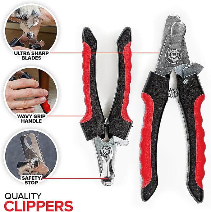 Modern Innovations Dog Grooming Arm, 12-Piece Dog Grooming Table Arm with Clamp & Tool Kit, Harness +Accessories for Small/Medium Dogs, Shears, Curved & Straight Haircut Scissors, Nail Clippers, Comb