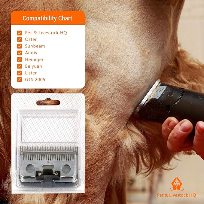 Pet & Livestock HQ Replacement Dog Clipper Blades 380W Electric Shaver, Trimmers and Oster Precision Horse Grooming Shears - Thick Matted Hair & Coats - Detachable, Honed, Professional Fur Shaving