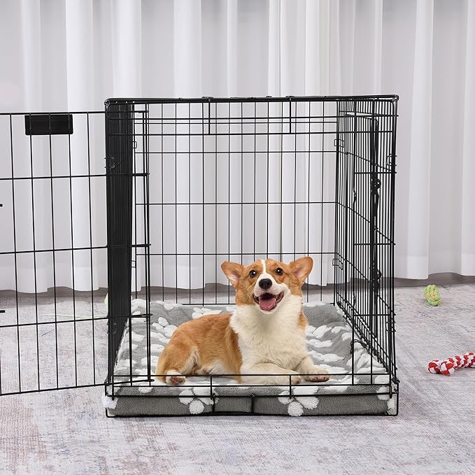 BALAPET Washable Dog Crate Pan Cover, Soft Plush Velvet Liner for Dog Crate Tray Fitted Cover for Pet Crate Pan 49 x 30 Inch,Reusable Pan Cover Only(49.2x30.7in)