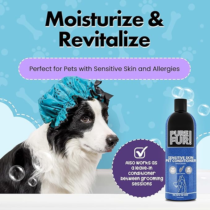 Pure Fur! by Girl With The Dogs, Sensitive Skin Dog & Cat Shampoo 16 Oz and Pure Fur! Sensitive Skin Pet Conditioner 16 Oz