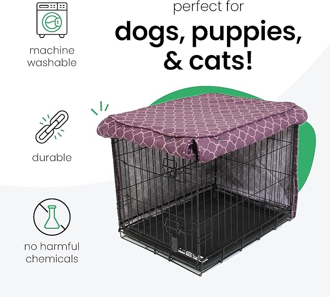Molly Mutt Royals Dog Crate Cover, 100% Cotton Canvas Cover with 2 Roll-Up Panels, Ideal for Dog or Cat Crate, Durable, Washable, and Free of Harmful Chemicals, 24" x 18" x 21"