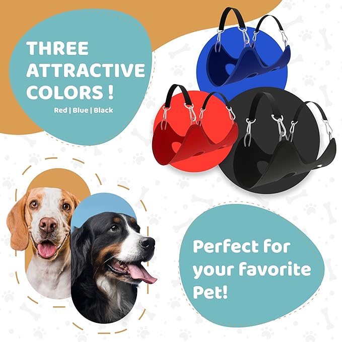 Dog Grooming Hammock – Sturdy & Safe Dog Hammock for Grooming with Durable Carabiner Clips & Straps – Soft, Comforting Dog Grooming Harness – Pet Grooming Hammock + Nail Trimmer for Medium Sized Dogs