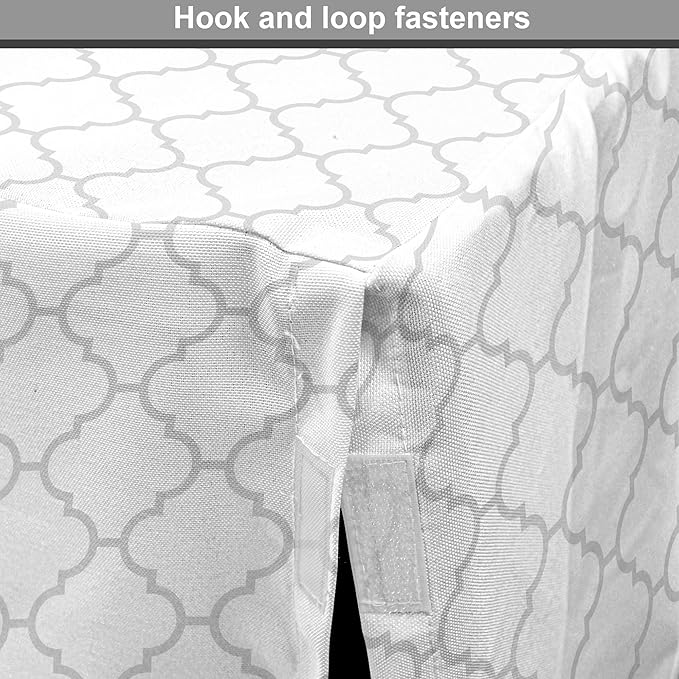 Lunarable Grey Dog Crate Cover, Moroccan Traditional Trellis Pattern Simple Geometric Monochrome Tile, Easy to Use Pet Kennel Cover for Small Dogs Puppies Kittens, 18 Inch, White Grey
