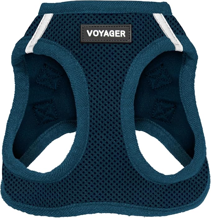 Voyager Step-in Air Dog Harness - All Weather Mesh, Reflective, No Pull Harness for Small, Medium Dogs, Cats - Secure with Hook & Loop Fastener, Buckle, Double D-Rings - Blue, S
