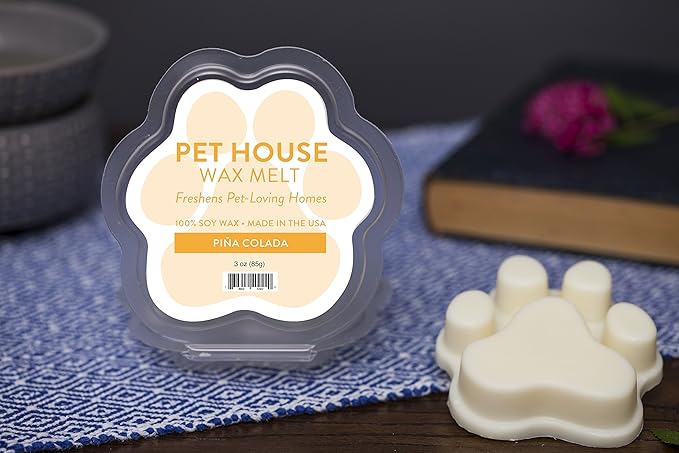 One Fur All Pet House Spring and Summer Wax Melts for Pet Odor, Natural, Plant Based Soy Wax Melts, Long Lasting Fragrance for Fresh Smelling Homes, Pina Colada