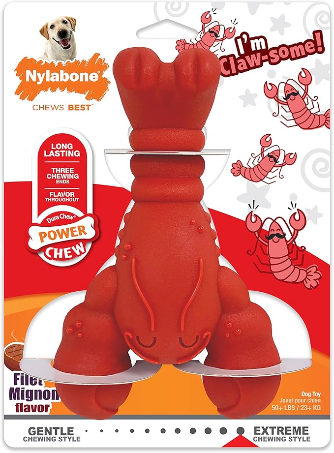 Nylabone Power Chew Lobster Dog Toy Filet Mignon X-Large/Souper - 50+ lbs. (1 Count)
