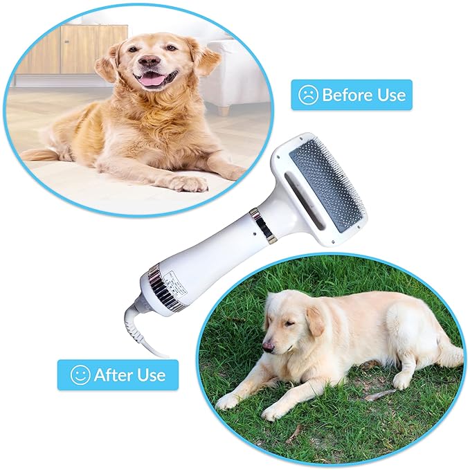 Pet Hair Dryer for Cats with Bath Brush with Shampoo Dispenser, Hair Dryer Brush for Small Dogs with Bath Brush with Shampoo Dispenser.