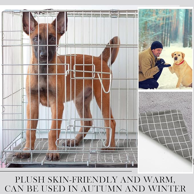 Dog Crate Pan Cover Dog Bed Cover Washable Dog Crate Liner for Pets Dog Crate Tray, Pan Cover Only, Fit for 51 x 33 Inch (Grid)