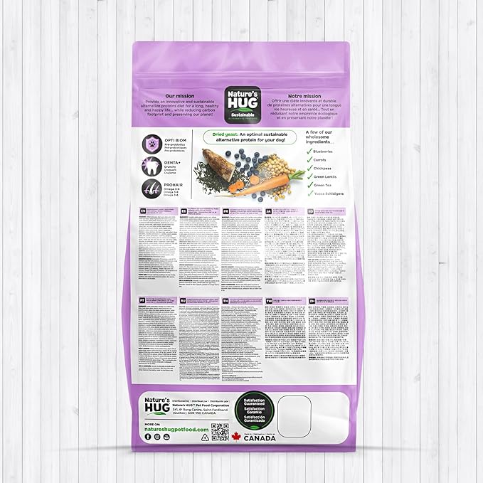 Nature's HUG Dry Dog Food, for Adult-Toy & Small Breeds, 5 lb. Bag, Chicken Flavor Plant-Based Protein Vegetarian Kibble, Grain-Free, Allergen-Free, Complete Protein & Balanced Nutrition