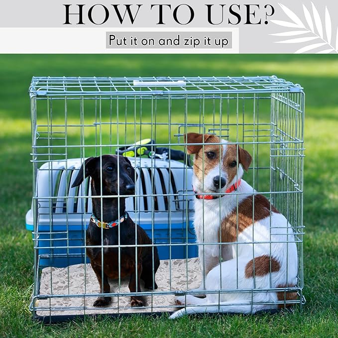 Dog Crate Pan Cover Dog Bed Cover Washable Dog Crate Liner for Pets Dog Crate Tray, Pan Cover Only, Fit for 30 x 19 Inch (Hemp Flower)