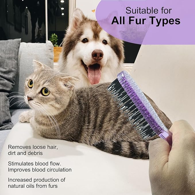 Dog Grooming Bath Brush, Pet Instant Detangler Pin Brushes, Soft Silicone Shampoo Soothing Comb for Wet Dry Long Short Haired Small Dogs & Cats Massaging, Deshedding Shower Scrubbing,Pink