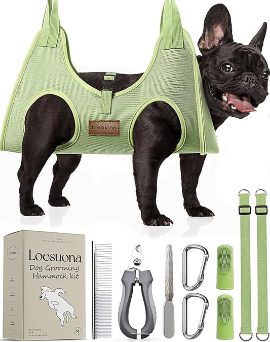 Dog Grooming Hammock – for Dogs Cat Grooming Hammock,Dog Sling for Nail Trimming with Dog Nail Clippers for Small Dogs,Dog Hammock for Nail Trim,Dog Hanging Harness for Nail Trimming