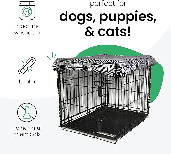 Molly Mutt Rough Gem Dog Crate Cover, 100% Cotton Canvas Cover with 2 Roll-Up Panels, Ideal for Dog or Cat Crate, Durable, Washable, and Free of Harmful Chemicals, 30" x 21" x 24"