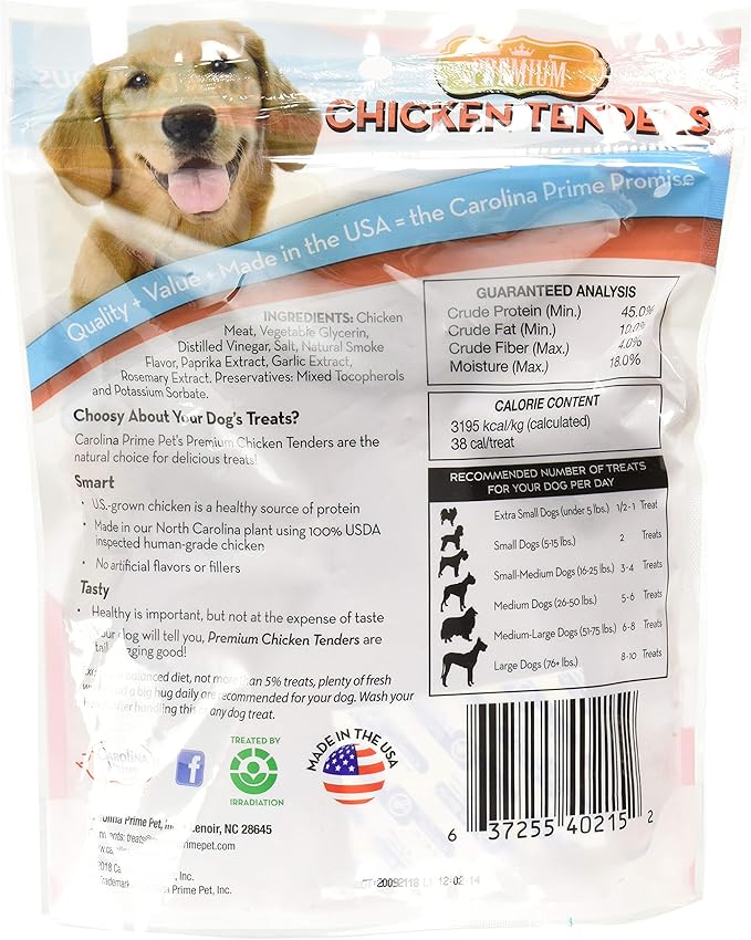 Carolina Prime Pet 40216 Chicken Tenders Treat For Dogs ( 1 Pouch), One Size