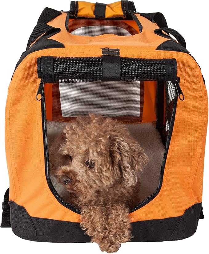 Pet Life Vista-View 360 Degree Zippered and Collapsible Soft Folding Dog Crate - Folding Travel Dog Kennel with Zippered Entrances Along The Pet Crate