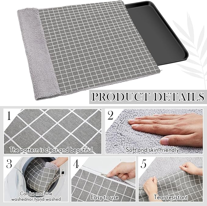 Dog Crate Pan Cover Dog Bed Cover Washable Dog Crate Liner for Pets Dog Crate Tray, Pan Cover Only, Fit for 51 x 33 Inch (Grid)
