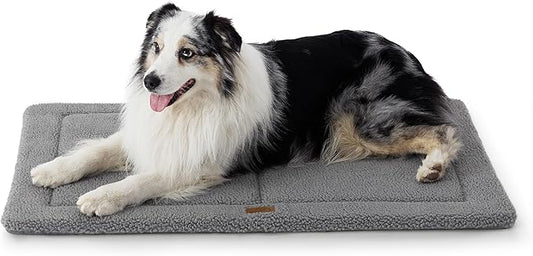 Bedsure Washable Dog Bed for Large Dog, Reversible Foam Floor Dog Mat, Lightweight Travel Flat Pet Beds for Indoor & Outdoor Dogs (44" x 32", Grey)